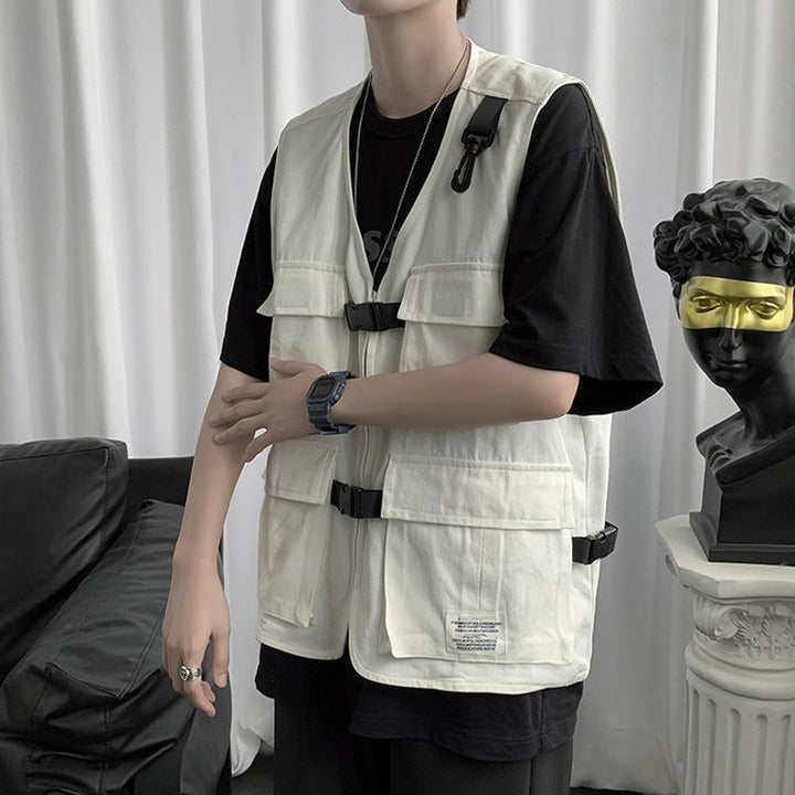 Multi-Pocket Breathable Cargo Vest     - VILIVAUN