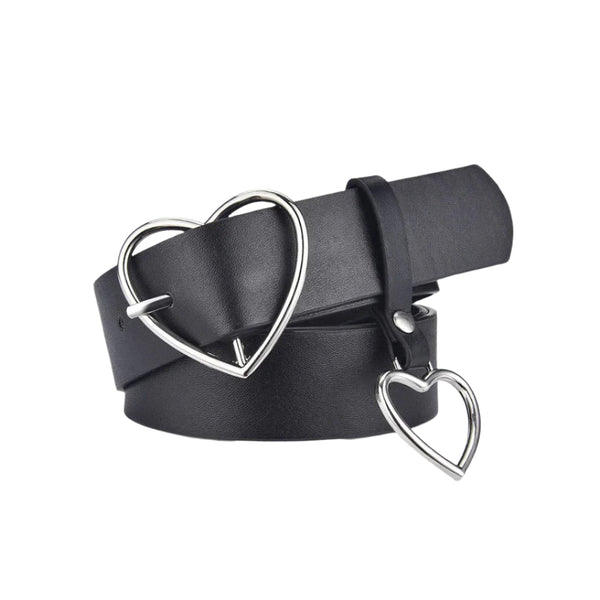 Grunge Black Heart Leather Belt