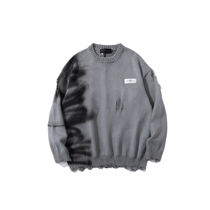 Front view of the gray Rugged Edge Knit Sweater in a gray background