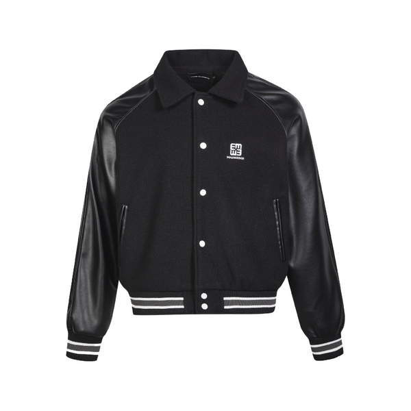 80 90 Retro Leather Jacket  Black M  - VILIVAUN
