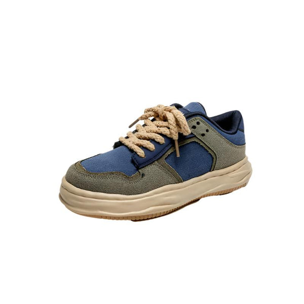 Breathable Canvas Mesh Mixed Colors Shoes  Blue 36  - VILIVAUN