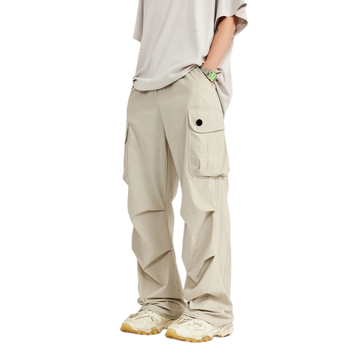 Trendy Loose Fit Cargo Pants  Apricot S  - VILIVAUN