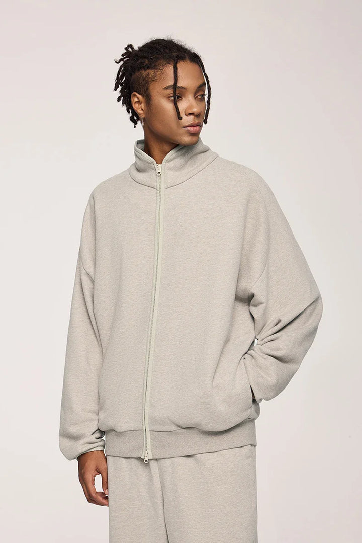 Double Zipper Stand Collar Jacket - VILIVAUN