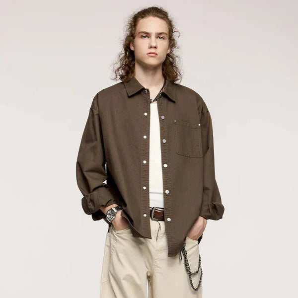 Y2K Plain Cotton Shirt