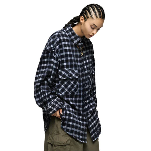 Plaid Vibe Brushed Shirt     - VILIVAUN