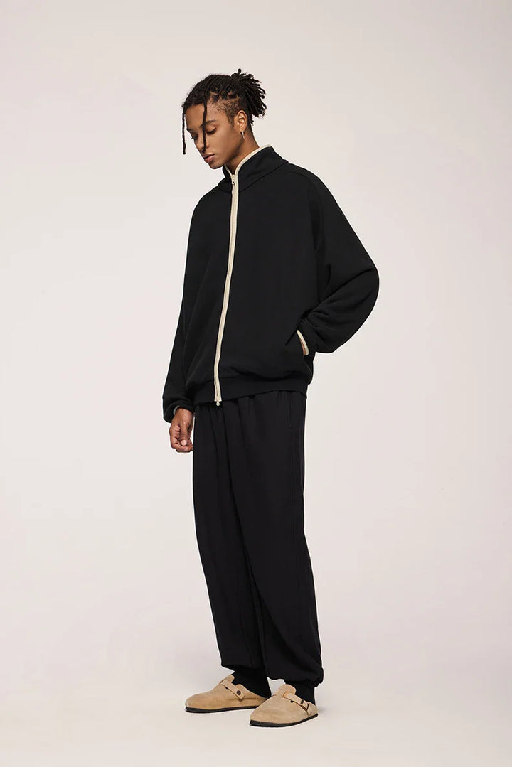 Double Zipper Stand Collar Jacket - VILIVAUN