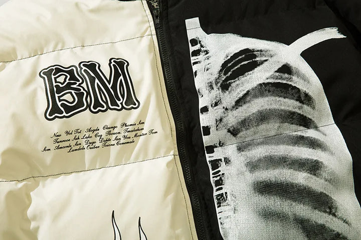 Yin Yang Skeleton Oversized Jacket     - VILIVAUN