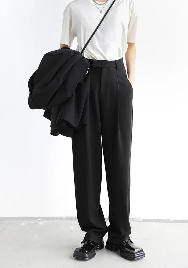 Simple Casual Office Women's Pant  Black L  - VILIVAUN