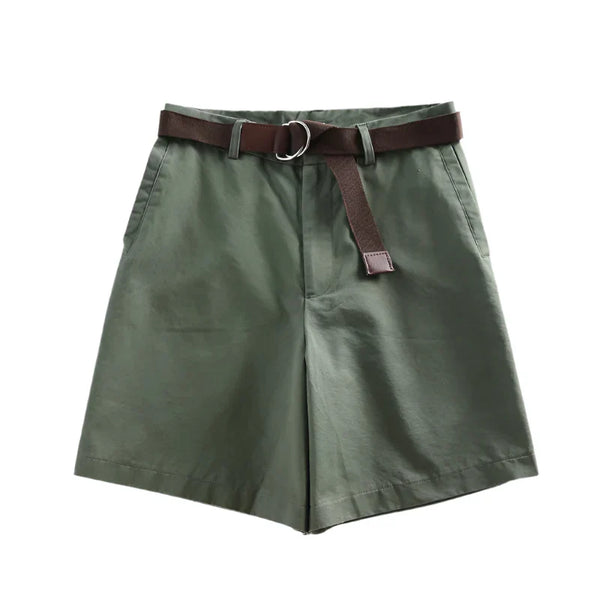 Soft Girl Solid Color High Waist Shorts