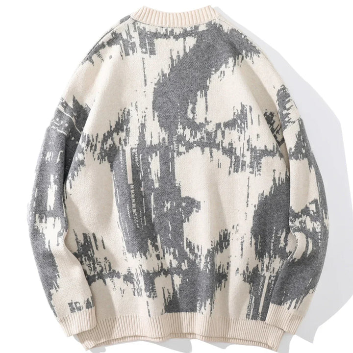 Punk Letter Knitted Diablo Sweater - VILIVAUN
