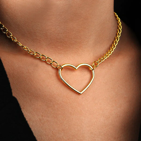 Soft Girl Hollow-out Heart Necklace
