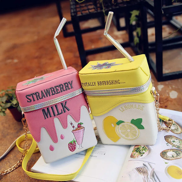 Milk Box Bag Strawberry Cross Bag