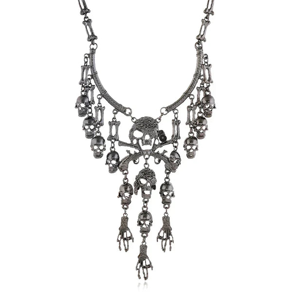 Classic Vintage Skeleton Skull Necklace