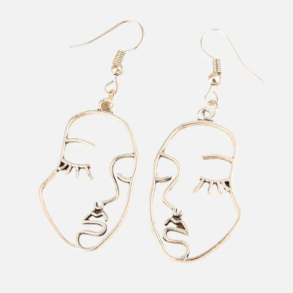 Soft Girl Golden Faces Earrings