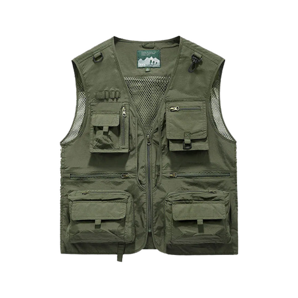 Multi-Pocket Breathable Cargo Vest     - VILIVAUN