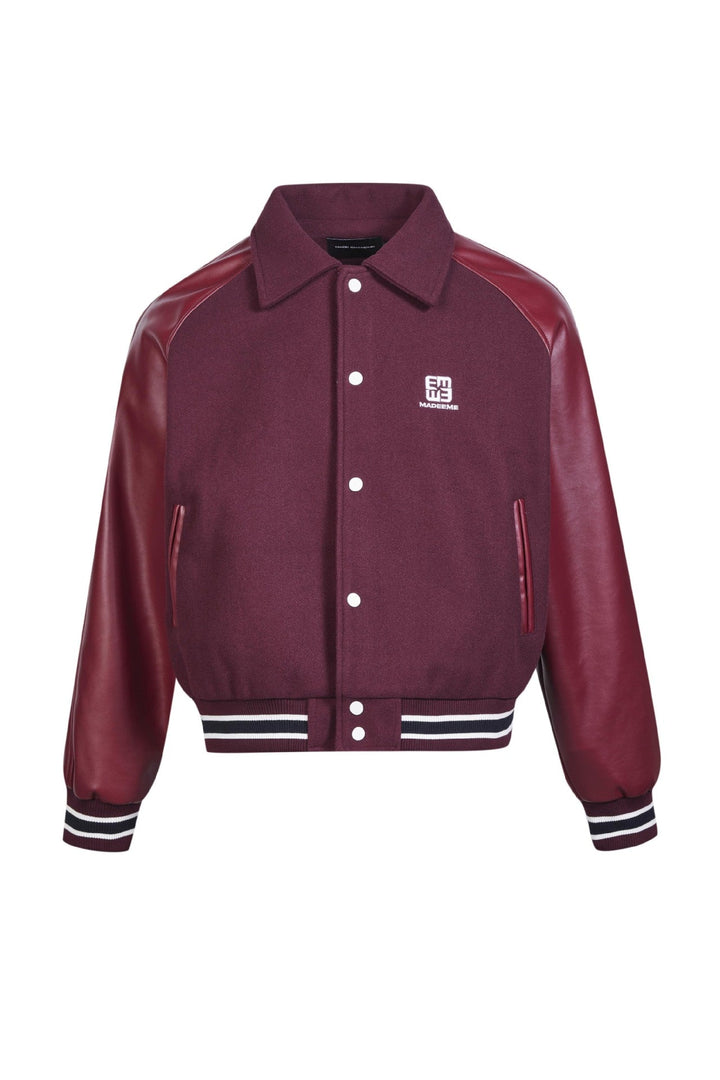 80 90 Retro Leather Jacket  Red M  - VILIVAUN