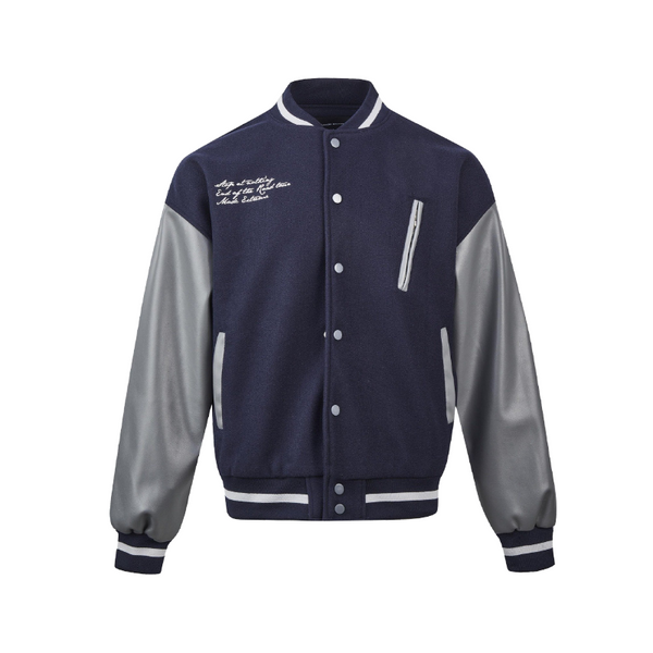 Rock n Roll Leather Baseball Jacket     - VILIVAUN