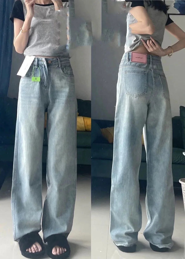 Regular High Waist Wide Leg Retro Jeans