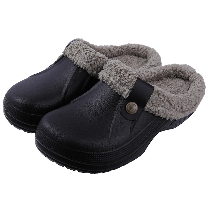 Fuzzy Waterproof Slippers  Black Brown 35-36  - VILIVAUN