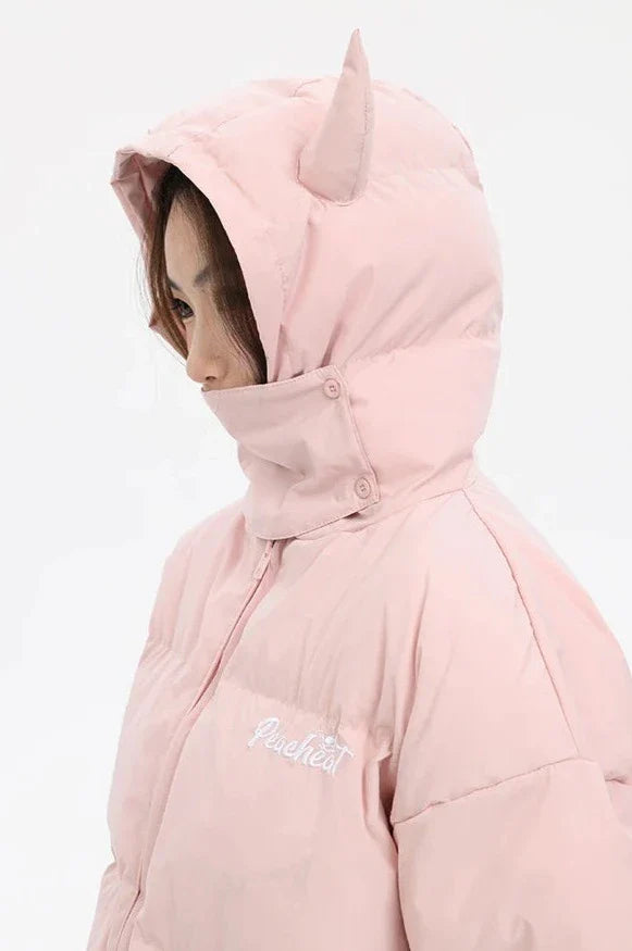 Devil's Horn Hooded Puffer Jacket     - VILIVAUN