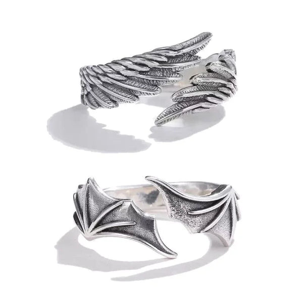 Vintage Angel Wings Adjustable Rings