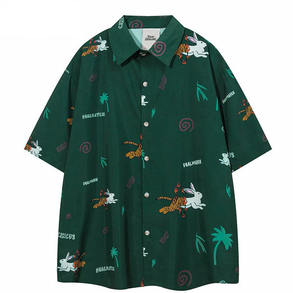 Funny Tiger Rabbit Hawaiian Beach Shirt