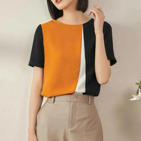 Summer Contrast Color Loose Fit Shirt