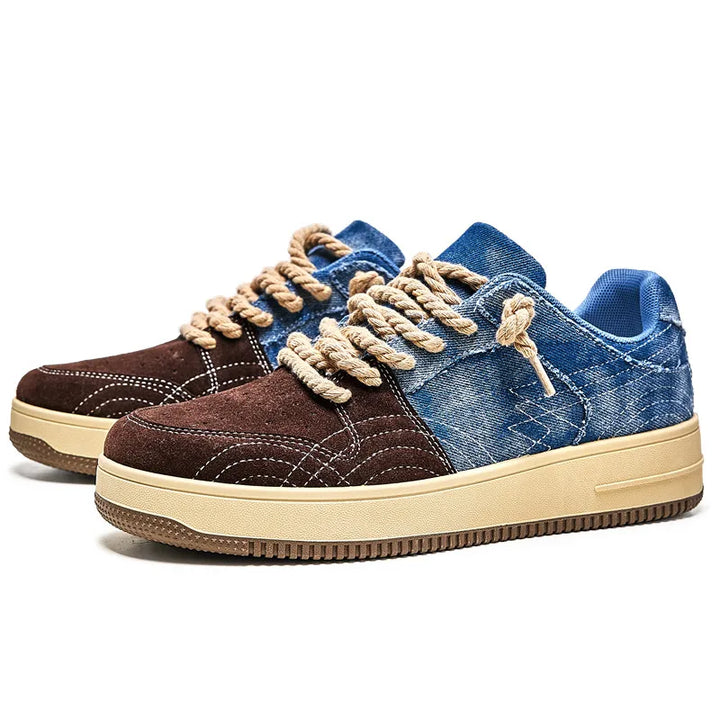 Casual Canvas Denim Sneakers  Blue 39  - VILIVAUN