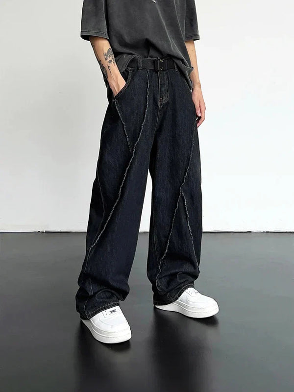 Oversized Distressed Patchwork Denim Pants
