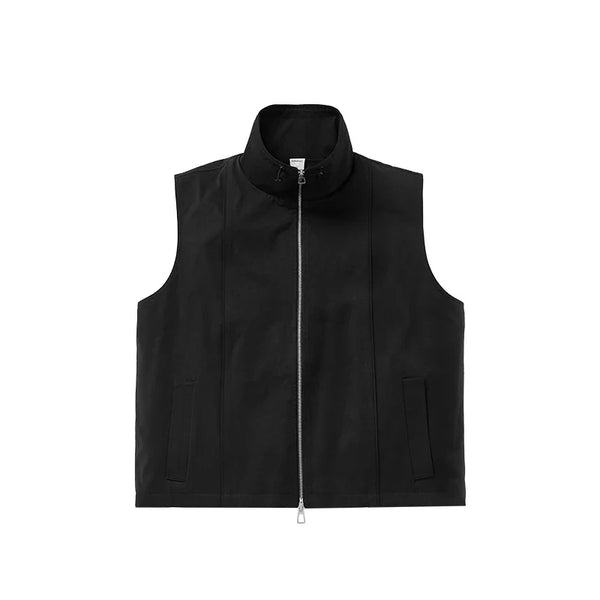 Wrinkle-Resistant High Neck Cargo Vest Black M - VILIVAUN