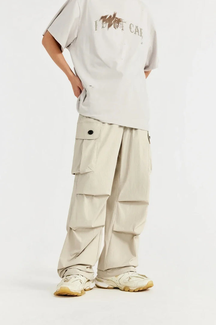 Trendy Loose Fit Cargo Pants     - VILIVAUN