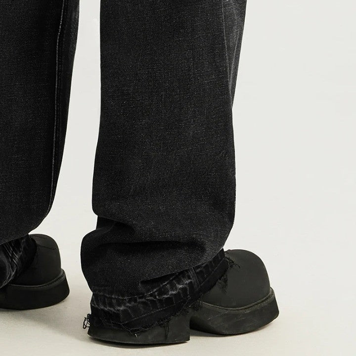 Classic Retro Washed Denim Pant     - VILIVAUN