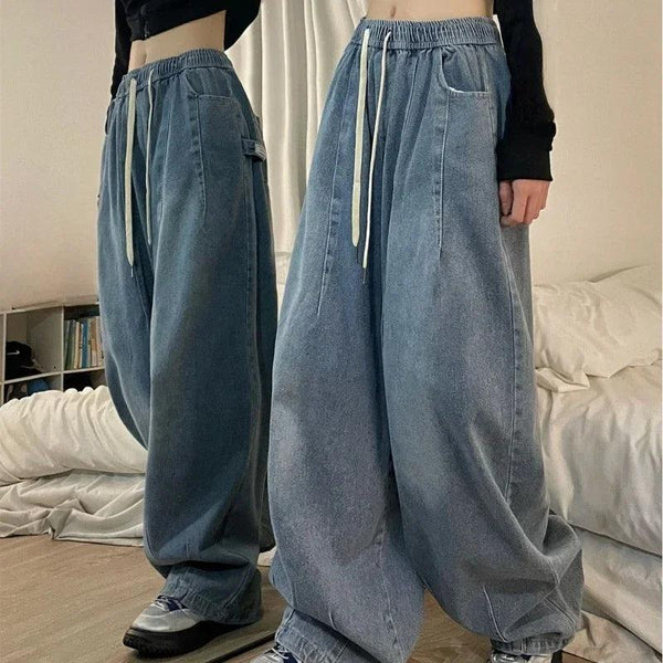 Vintage Y2K Wide Leg Jeans  Light Blue S  - VILIVAUN