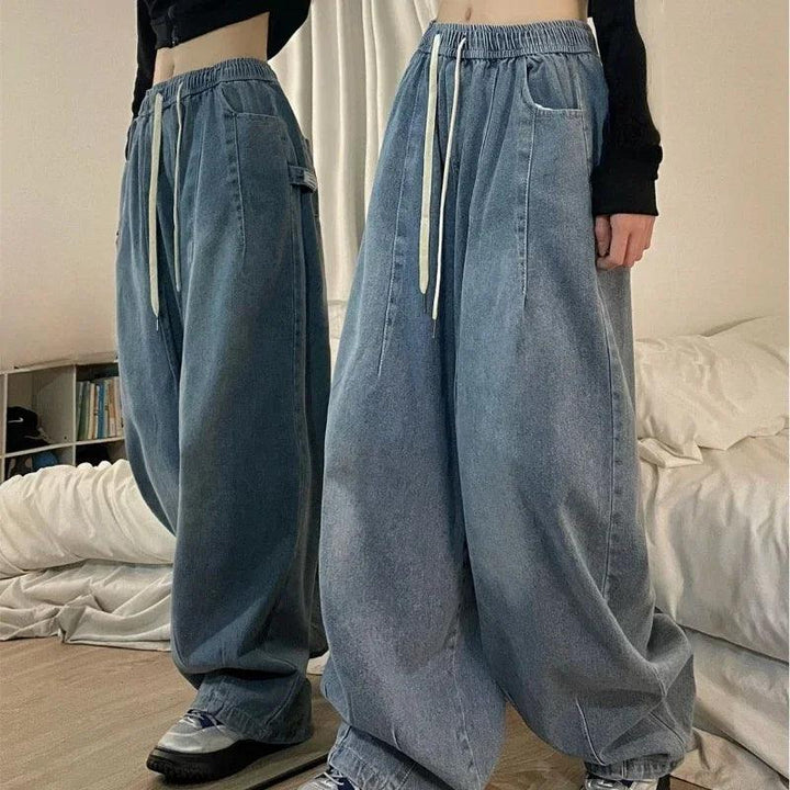Vintage Y2K Wide Leg Jeans  Light Blue S  - VILIVAUN