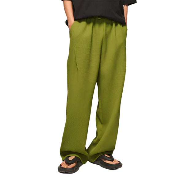 Solid Color Wide Leg Waffle Sweatpants
