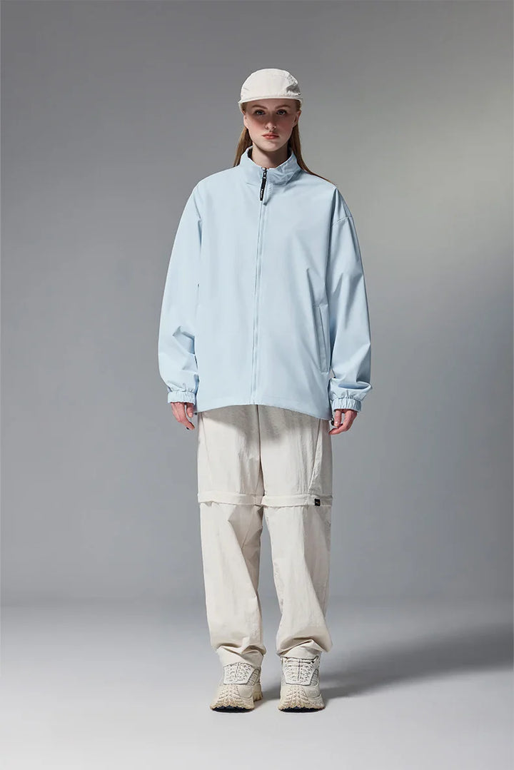 Reversible Stand Collar Plaid Jacket - VILIVAUN