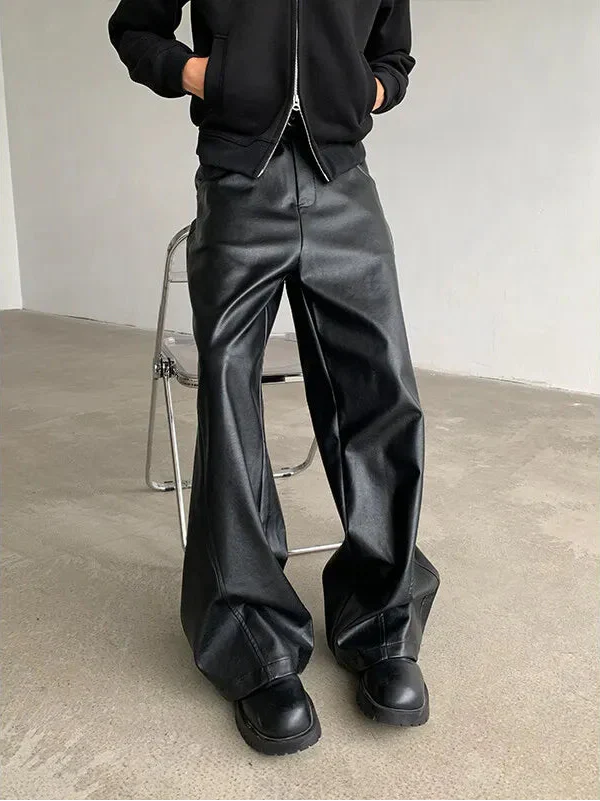 Stylish Wide Leg PU Pants