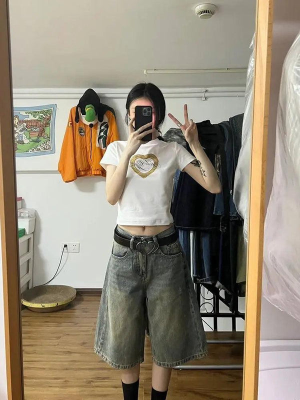Y2k Vintage Baggy Oversized Woman's Shorts  Pic S  - VILIVAUN