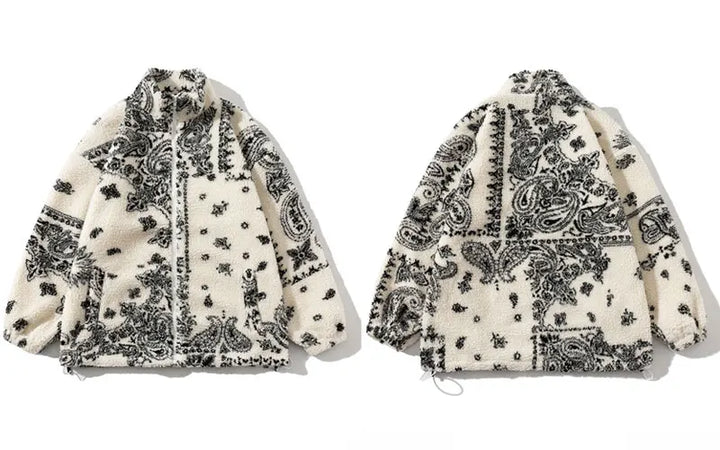 Bandana Vibe Fuzzy Jacket  Beige M  - VILIVAUN