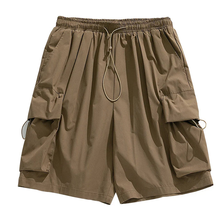 Casual Loose Knee Cargo Short  Brown M  - VILIVAUN