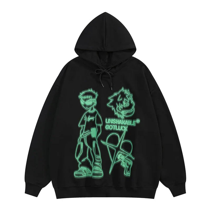 Y2K Unshakable Youth Hoodie  Black S  - VILIVAUN
