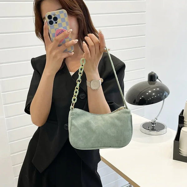 Korean Vintage Corduroy Handbag