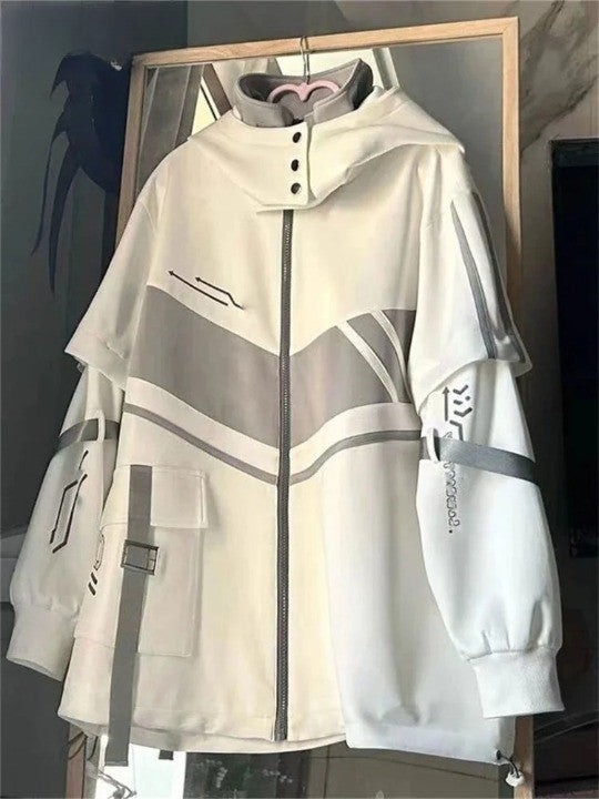 Y2K Cosmic Neon Wind Jacket     - VILIVAUN
