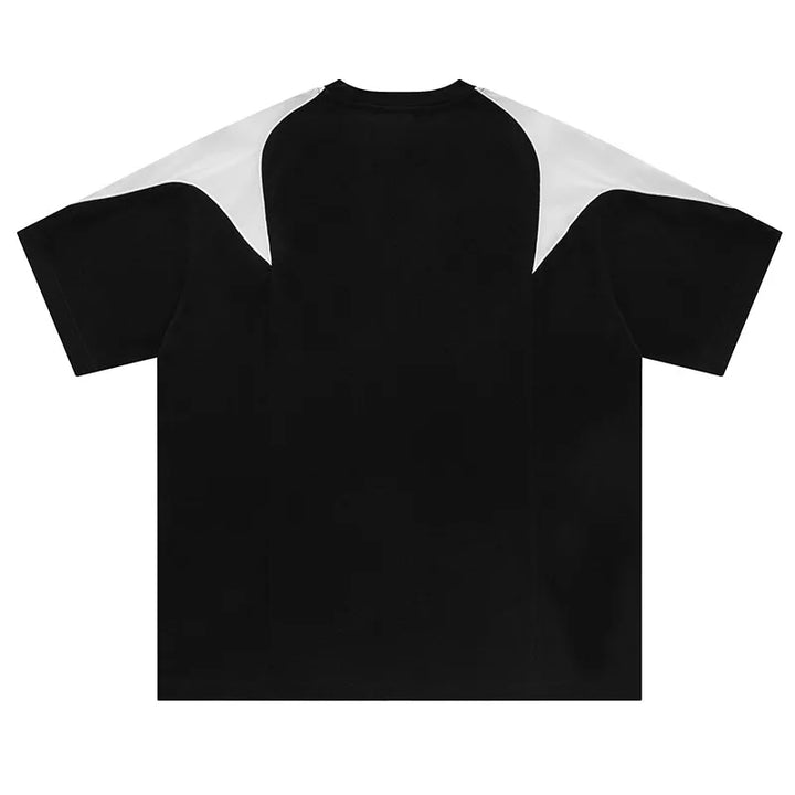 Y2K Letter Print Patchwork T-Shirt     - VILIVAUN