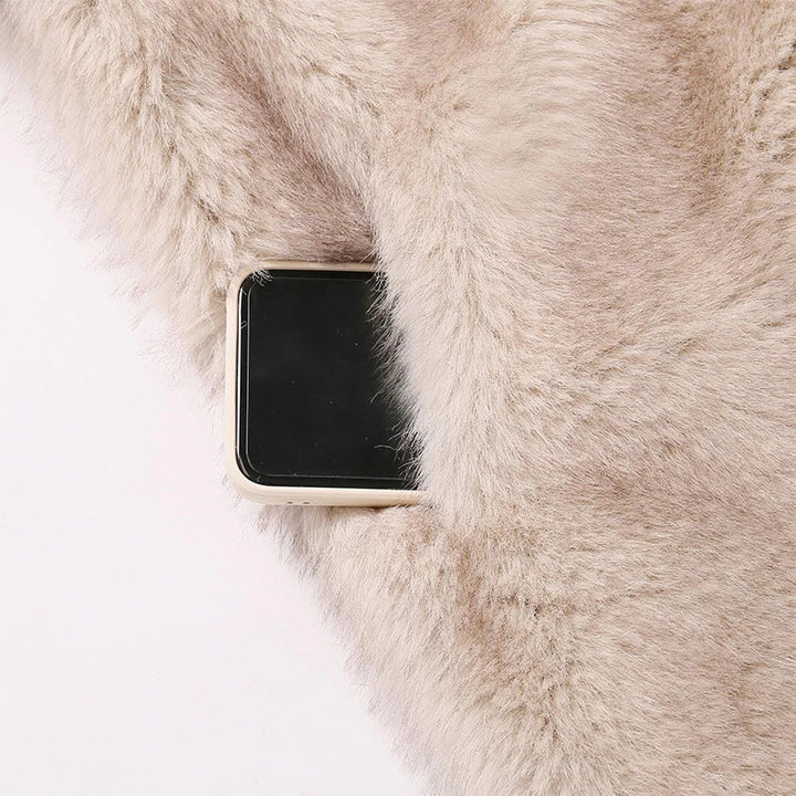 Luxury Cropped Faux Fur Coat Jacket     - VILIVAUN