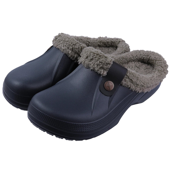 Fuzzy Waterproof Slippers  Deep Gray 44-45  - VILIVAUN