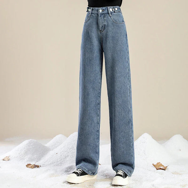 High Waist Thicken Punk Denim Jeans