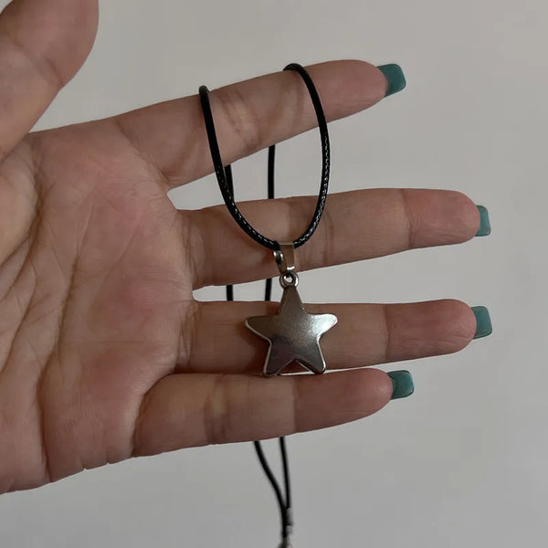 Y2K Hollow Titanium Steel Star Pentagram Necklaces