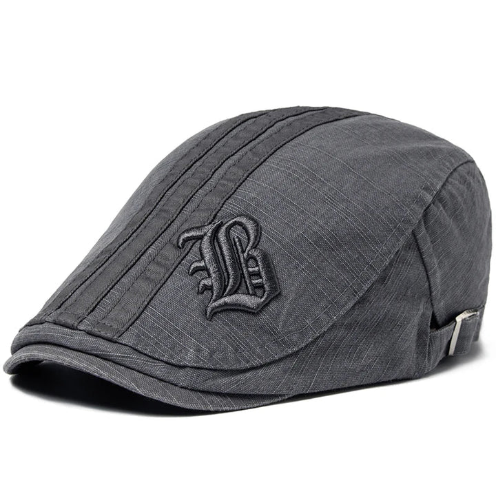 Retro Stitch Embroidered Beret  Gray   - VILIVAUN