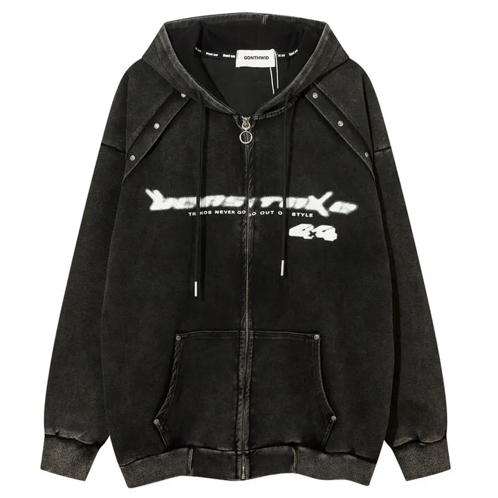 Y2k Vintage Washed Acid Hoodie - VILIVAUN